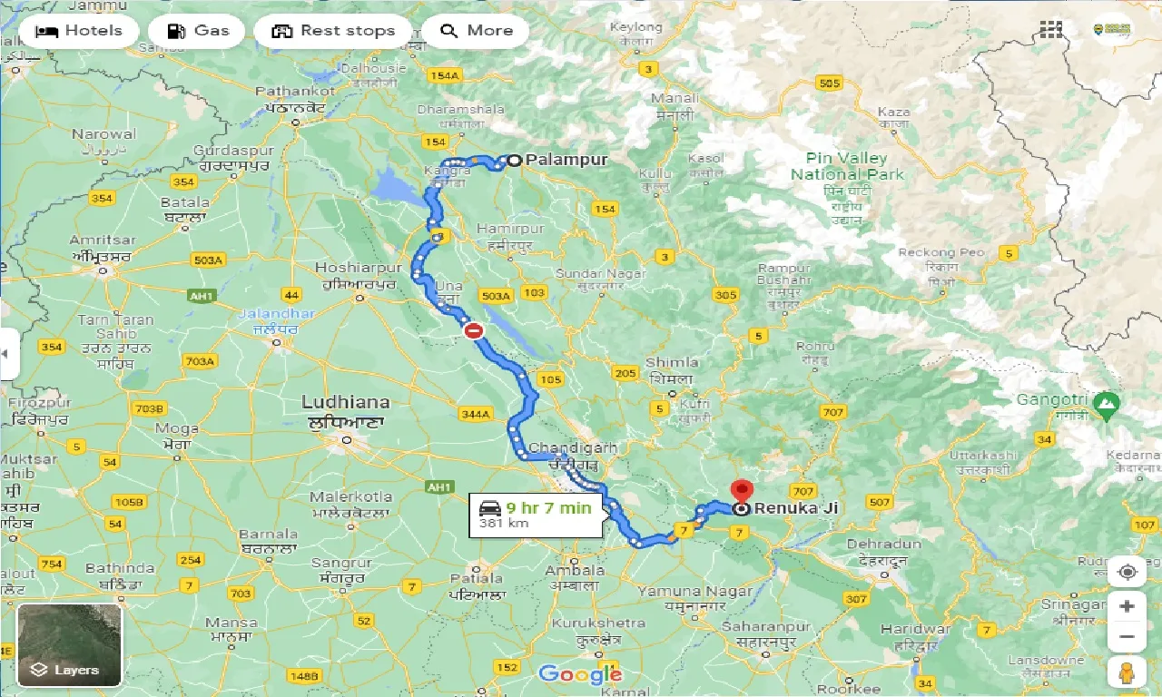 palampur-to-renuka-ji-one-way