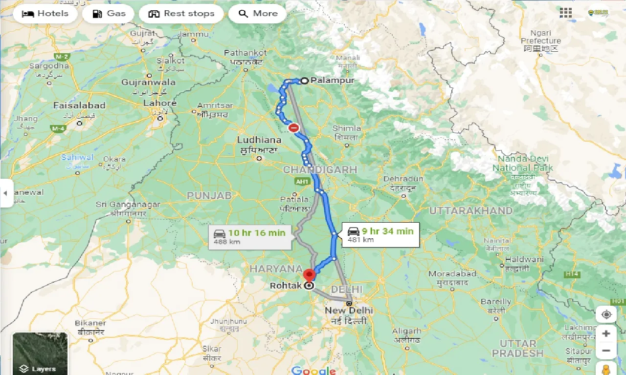 palampur-to-rohtak-taxi