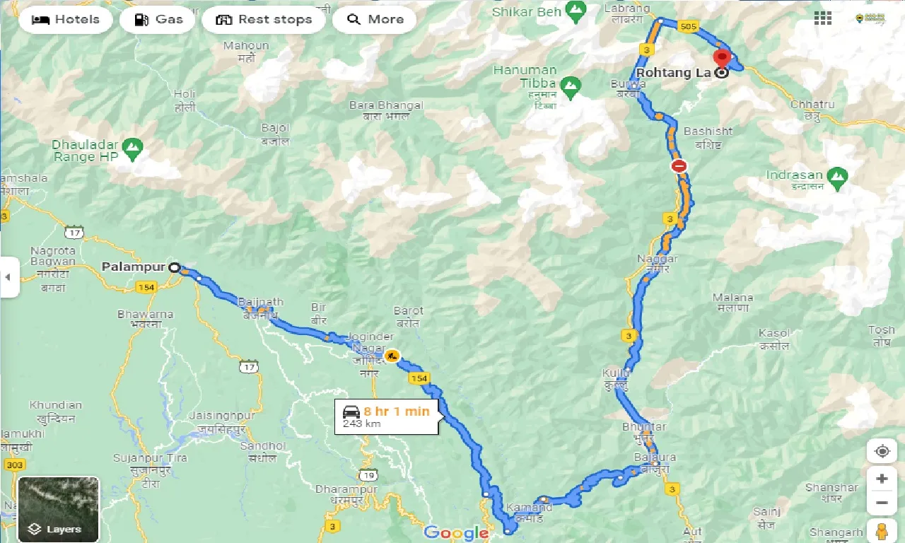 palampur-to-rohtang-la-one-way