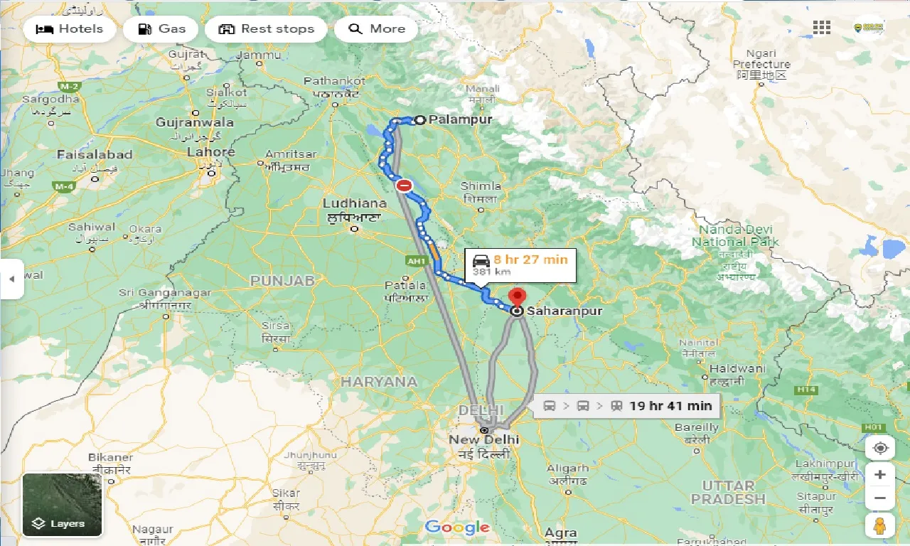 palampur-to-saharanpur-one-way