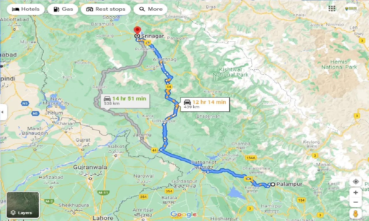 palampur-to-srinagar-taxi