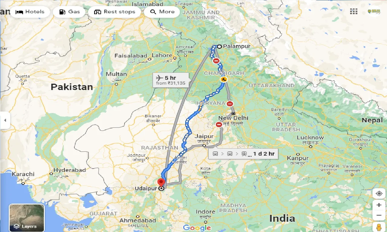 palampur-to-udaipur-one-way