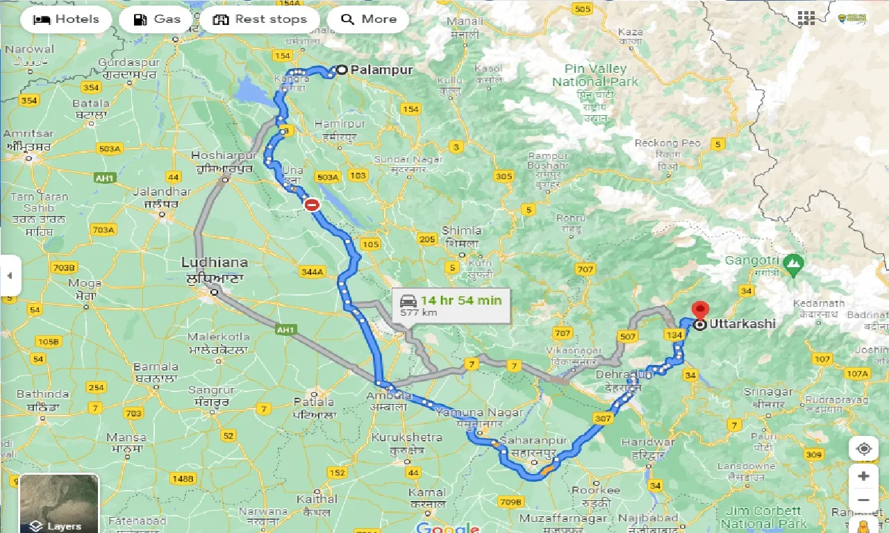 palampur-to-uttarkashi-one-way