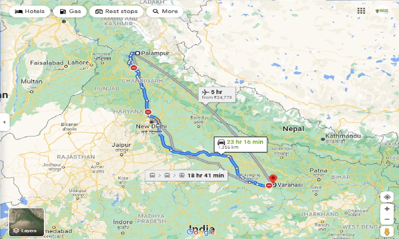 palampur-to-varanasi-one-way