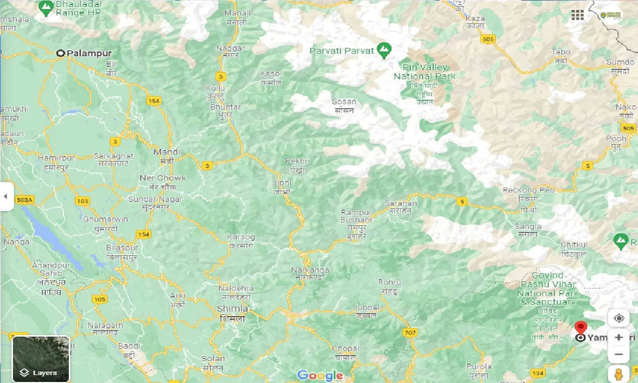 palampur-to-yamunotri-one-way