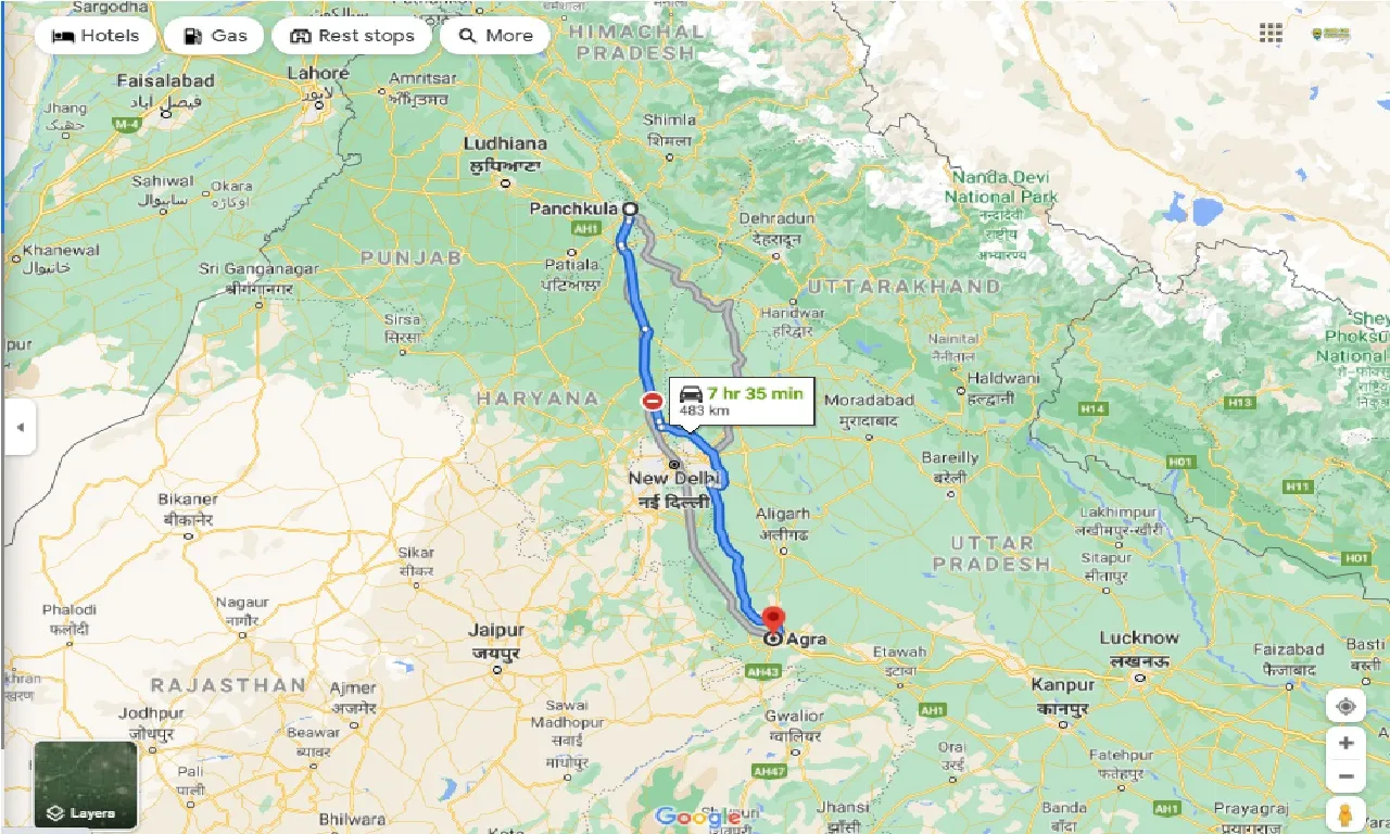 panchkula-to-agra-round-trip