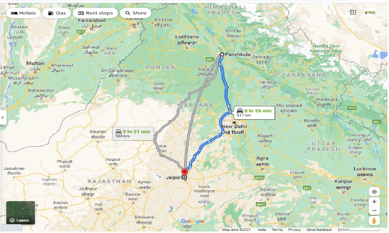 panchkula-to-jaipur-round-trip