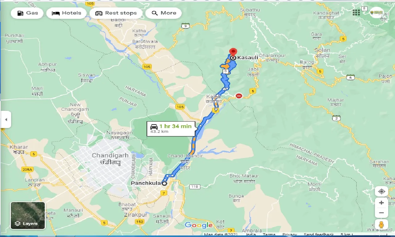 panchkula-to-kasauli-round-trip