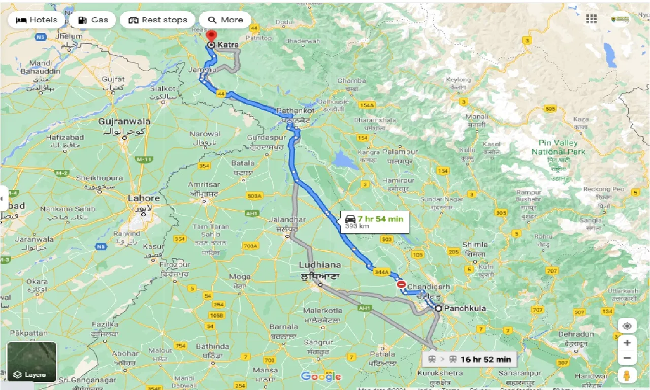 panchkula-to-katra-one-way