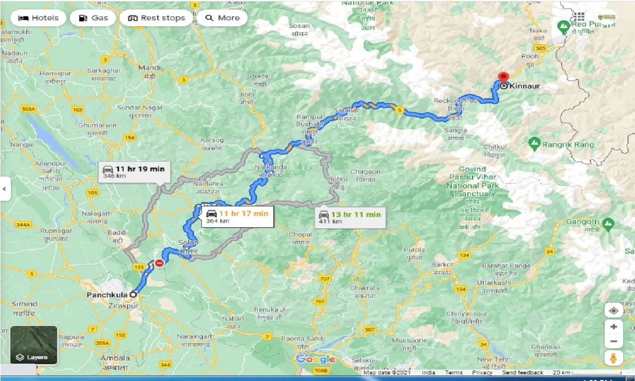 panchkula-to-kinnour-round-trip