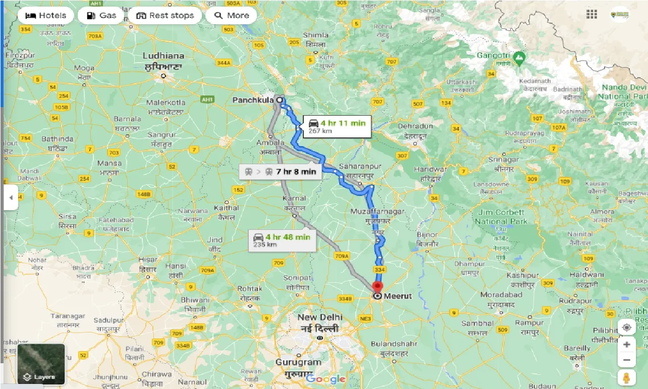 panchkula-to-meerut-round-trip