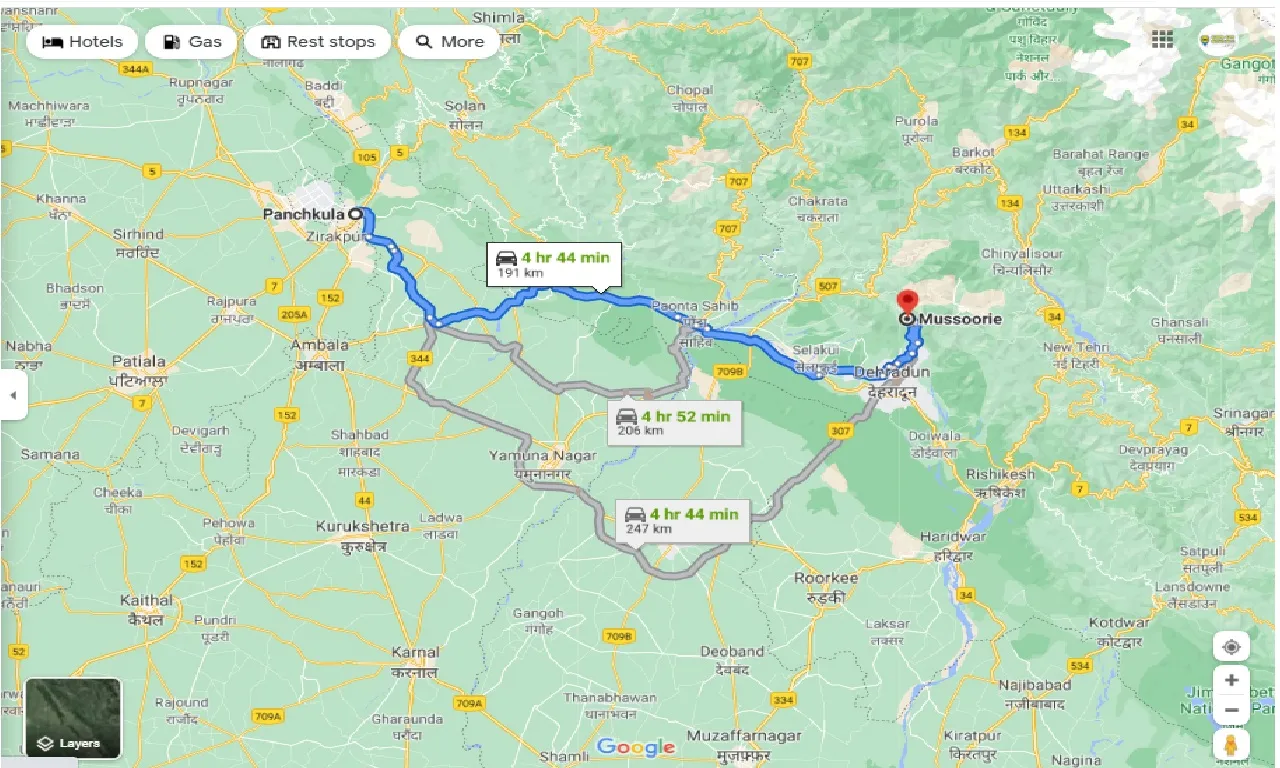 panchkula-to-mussoorie-round-trip