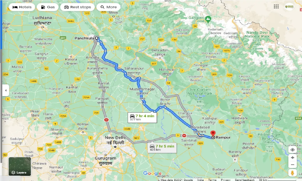 panchkula-to-rampur-one-way