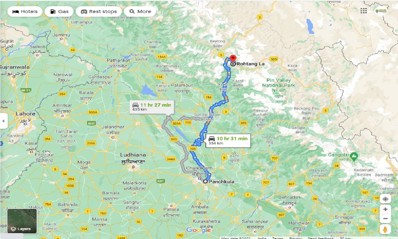 panchkula-to-rohtang-la-one-way