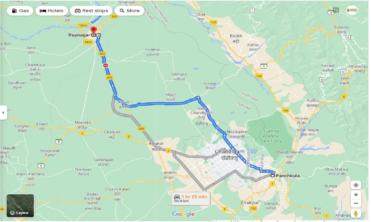 panchkula-to-ropar-one-way