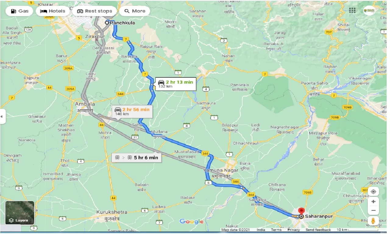 panchkula-to-saharanpur-one-way