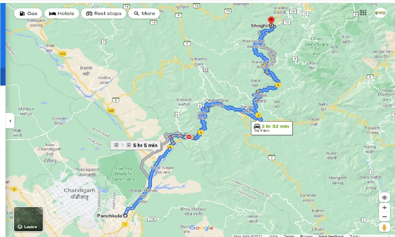 panchkula-to-shoghi-one-way