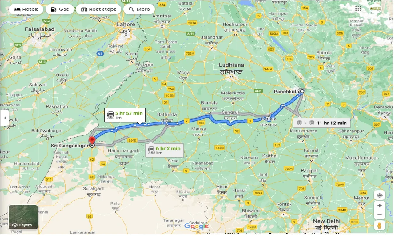 panchkula-to-sri-ganganagar-one-way