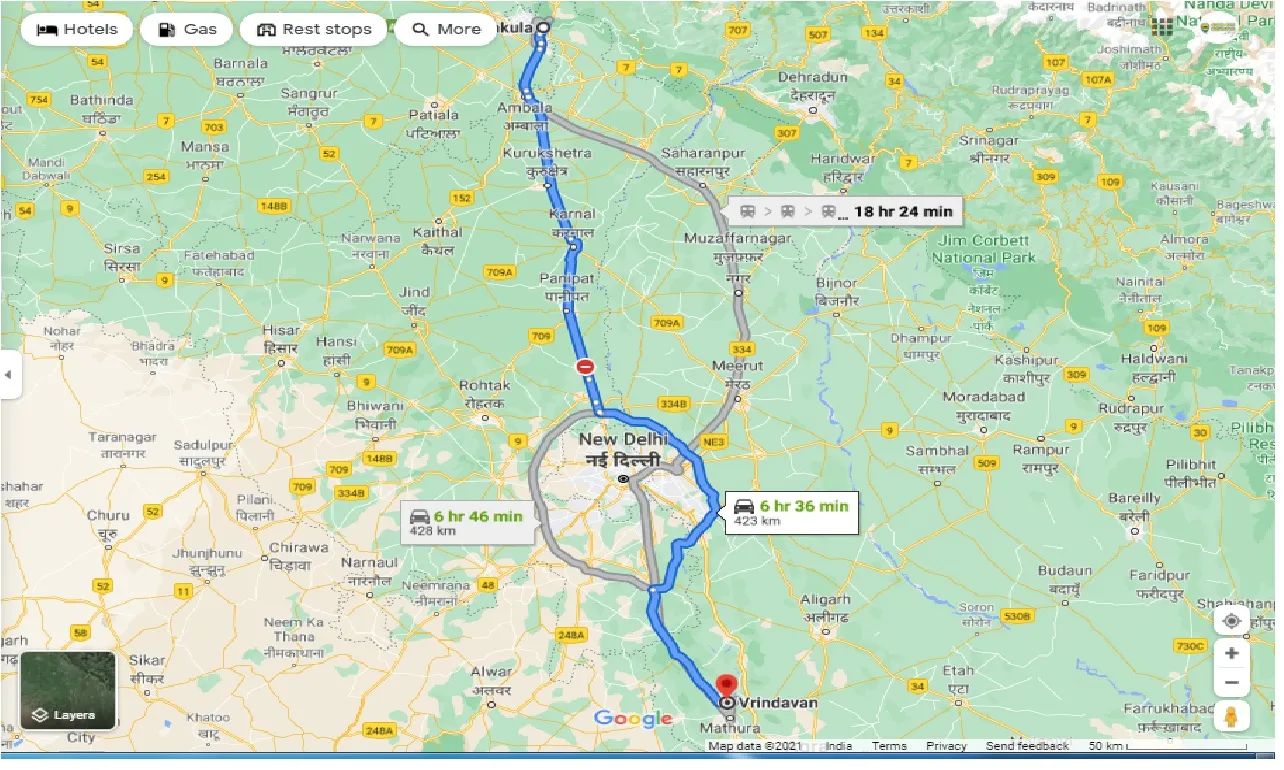 panchkula-to-vrindavan-one-way