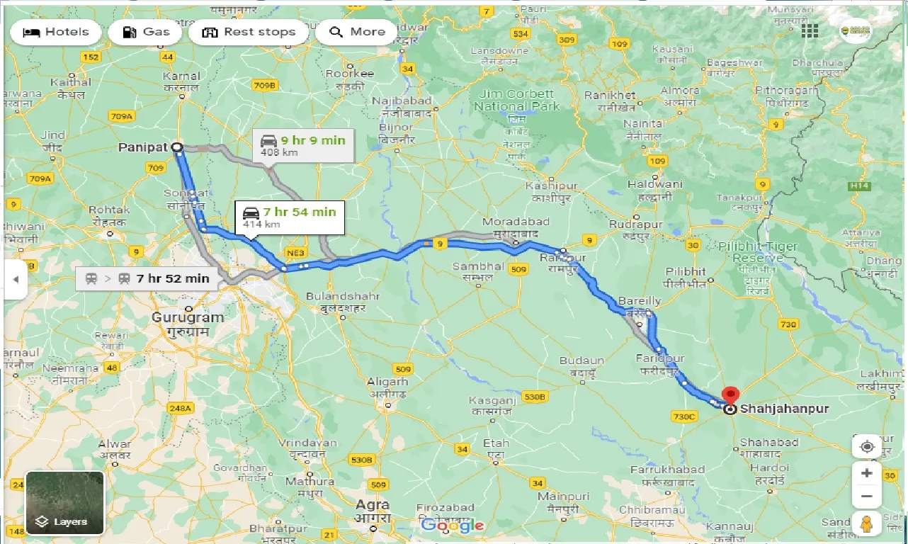 panipat-to-Shahjahanpur-taxi