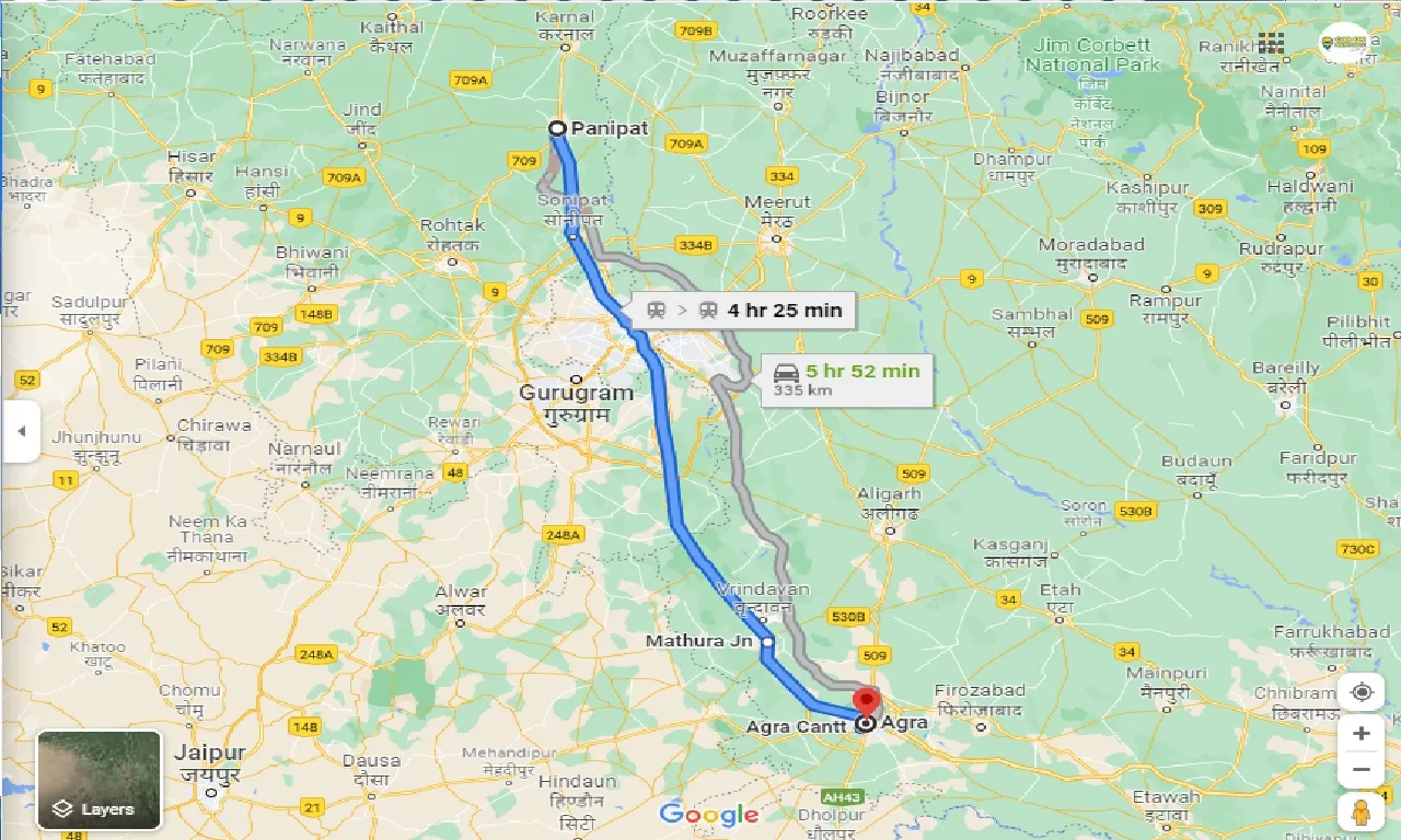 panipat-to-agra-round-trip