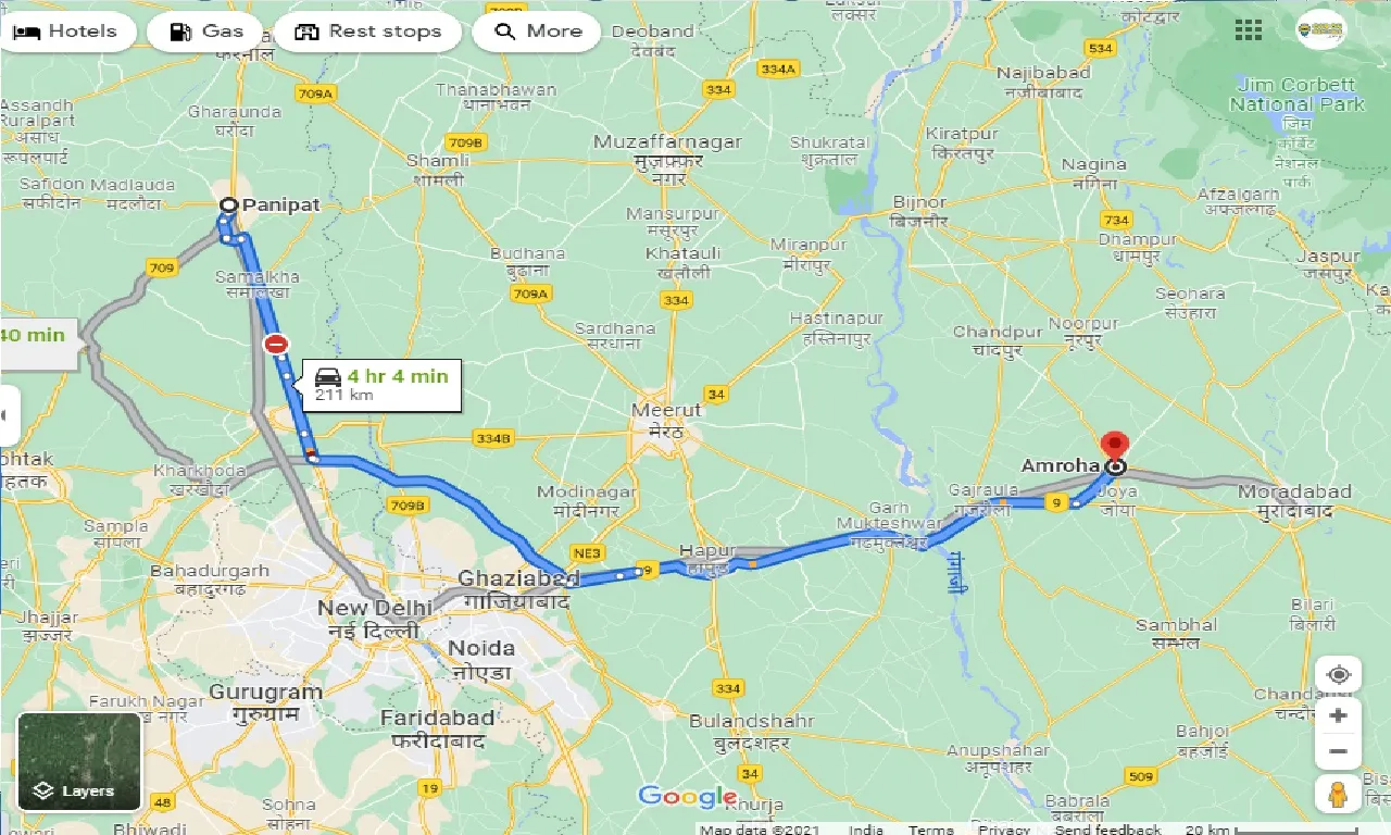 panipat-to-amroha-taxi