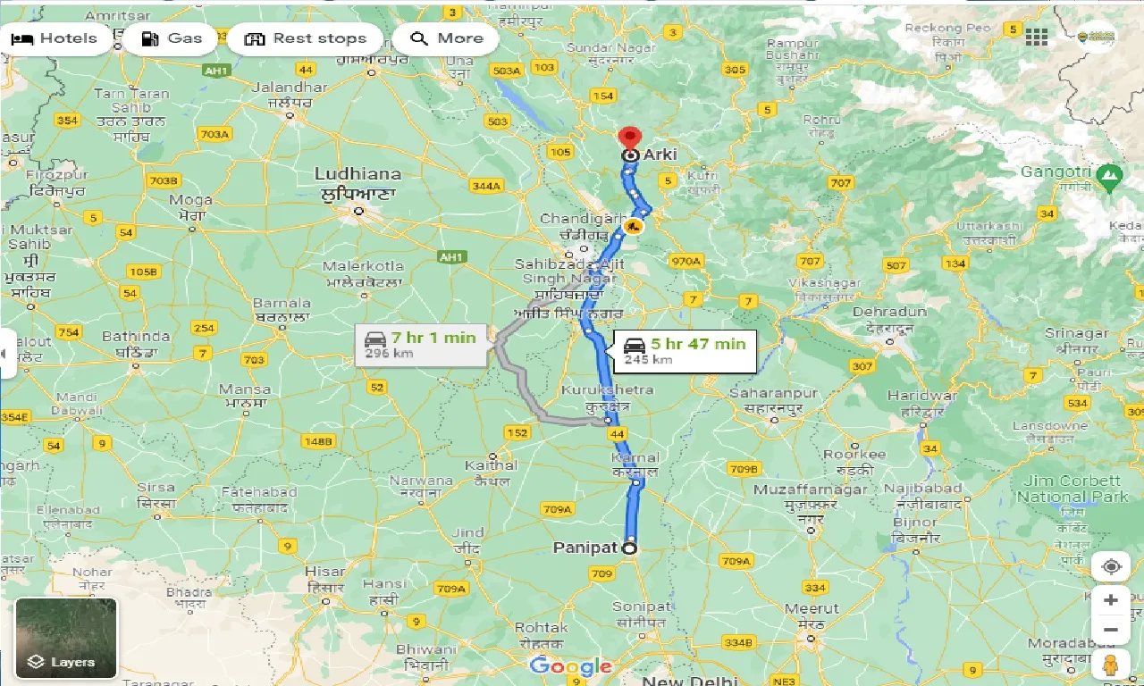 panipat-to-arki-one-way