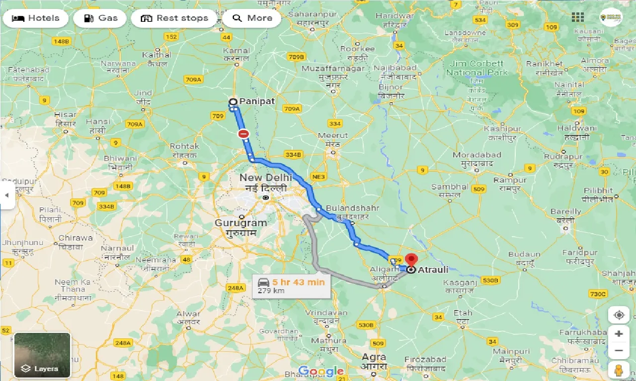 panipat-to-atrauli-one-way