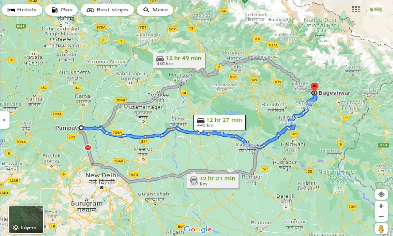 panipat-to-bageshwar-one-way