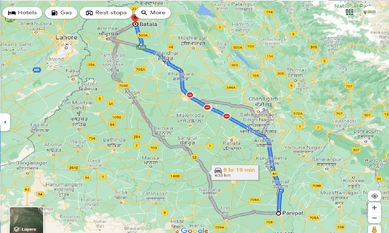 panipat-to-batala-one-way