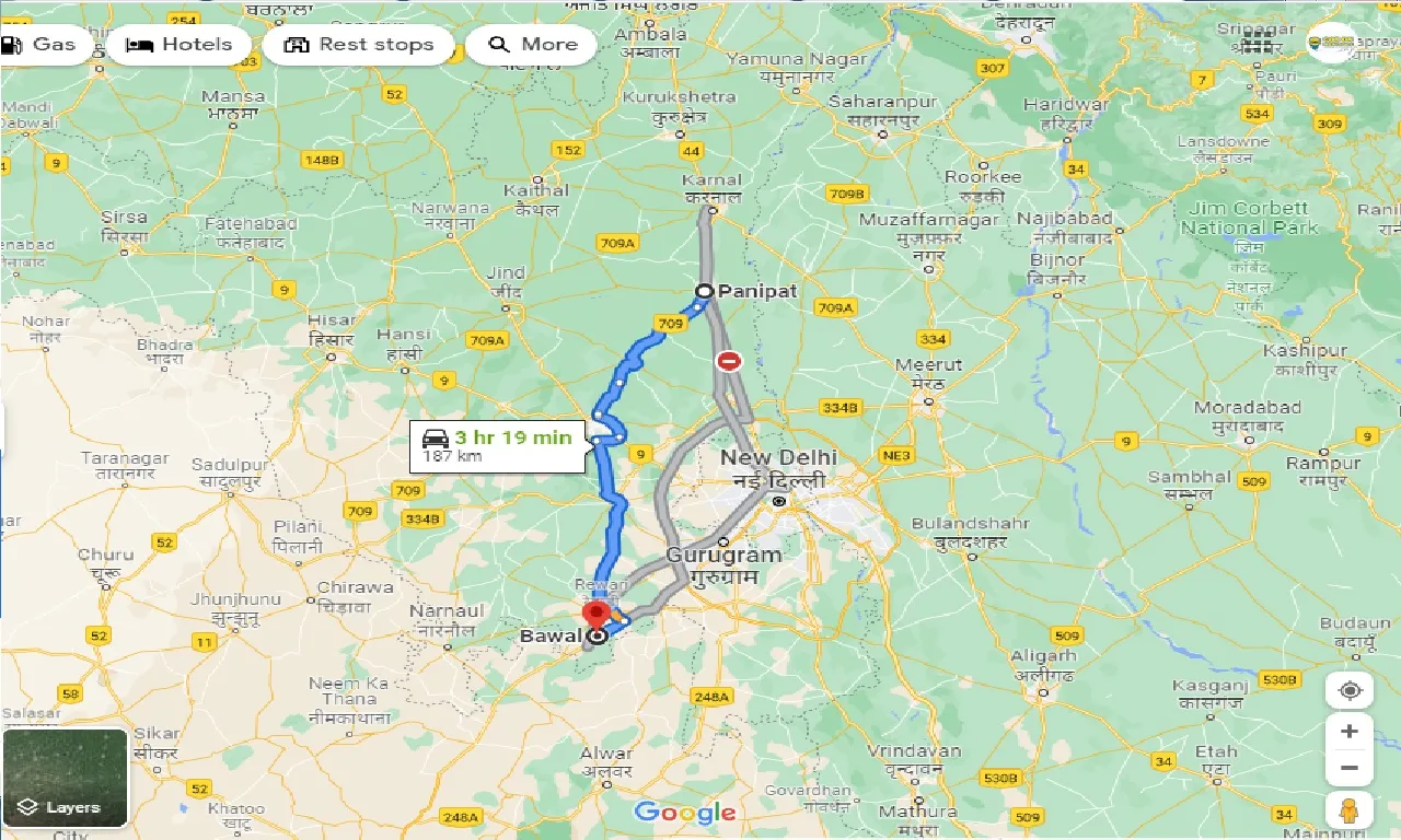 panipat-to-bawal-one-way