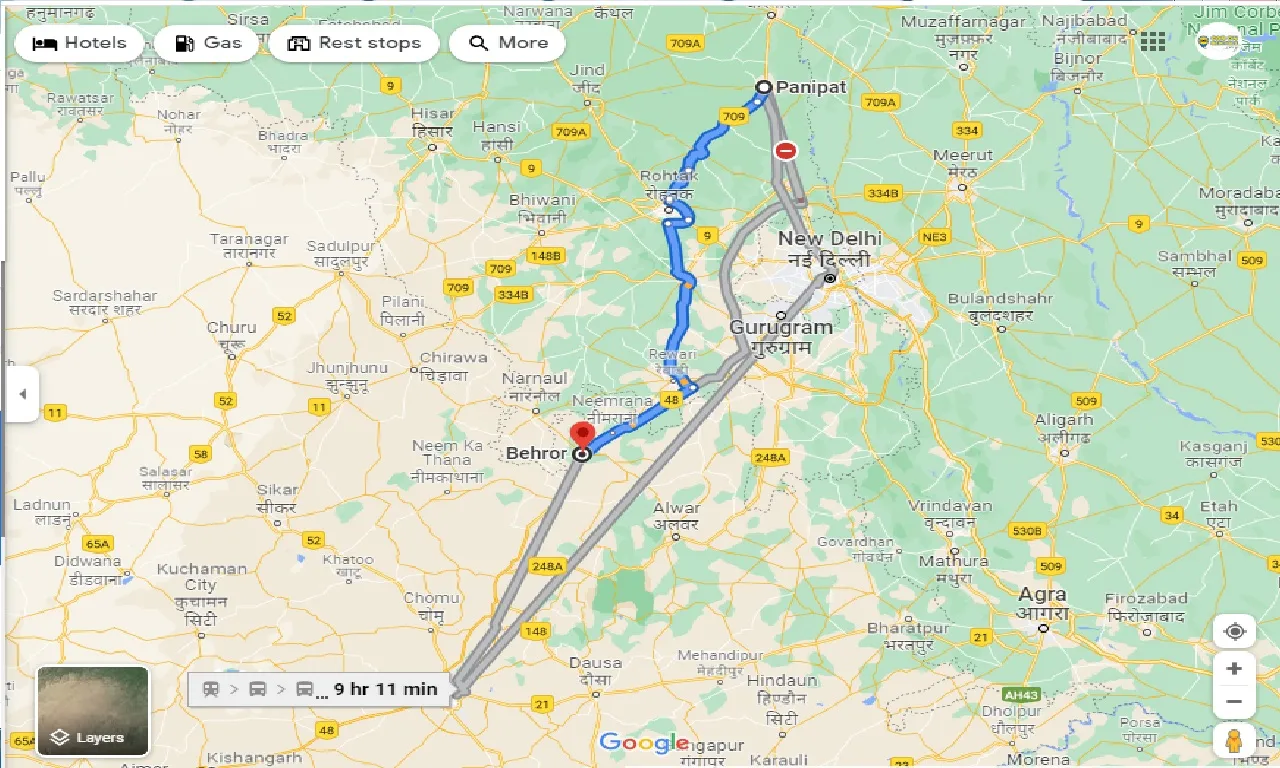 panipat-to-behror-taxi