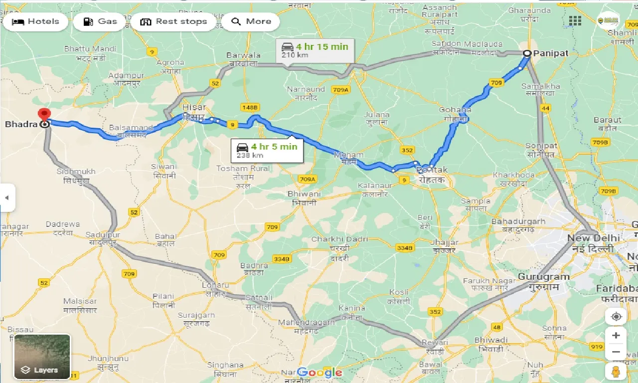 panipat-to-bhadra-one-way