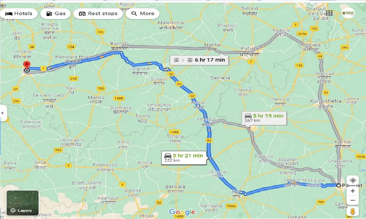 panipat-to-bhatinda-one-way