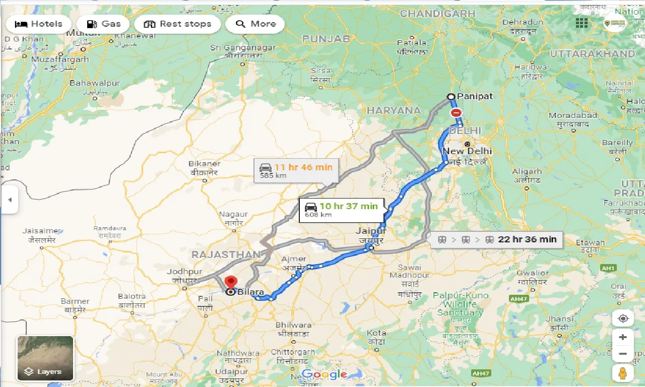 panipat-to-bilara-one-way
