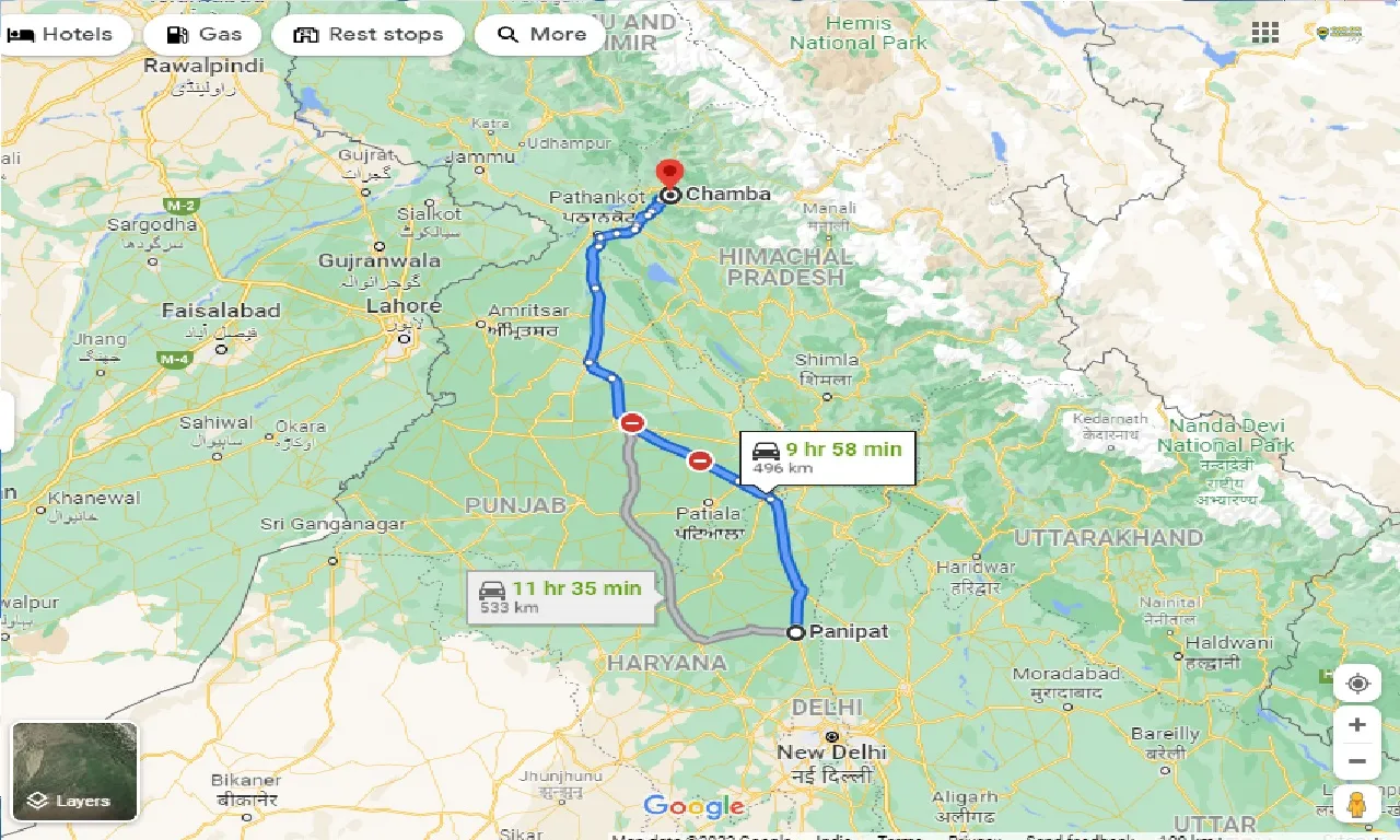 panipat-to-chamba-one-way