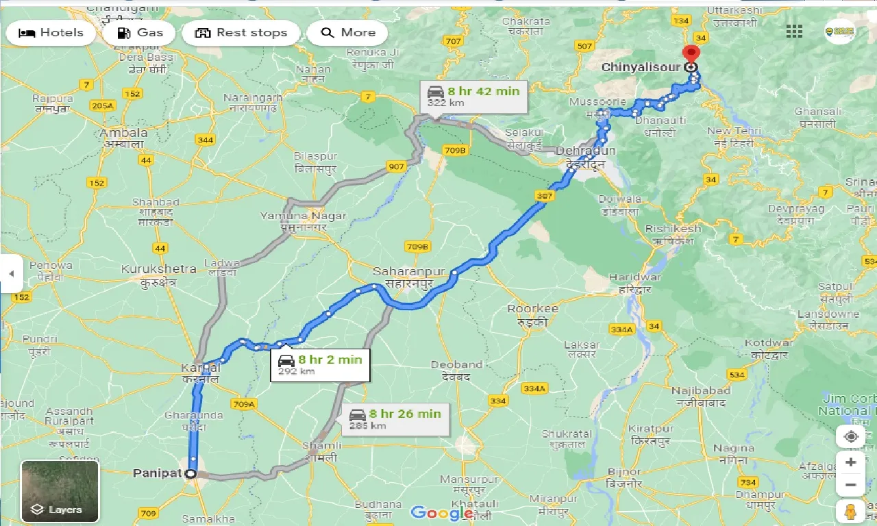 panipat-to-chinyalisour-taxi
