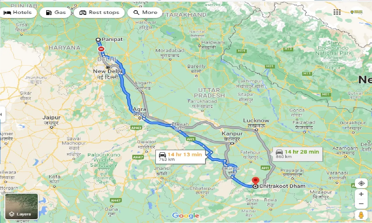 panipat-to-chitrakoot-dham-taxi
