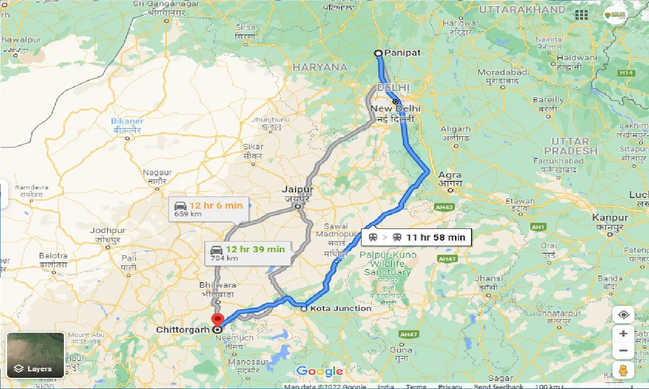 panipat-to-chittorgarh-one-way