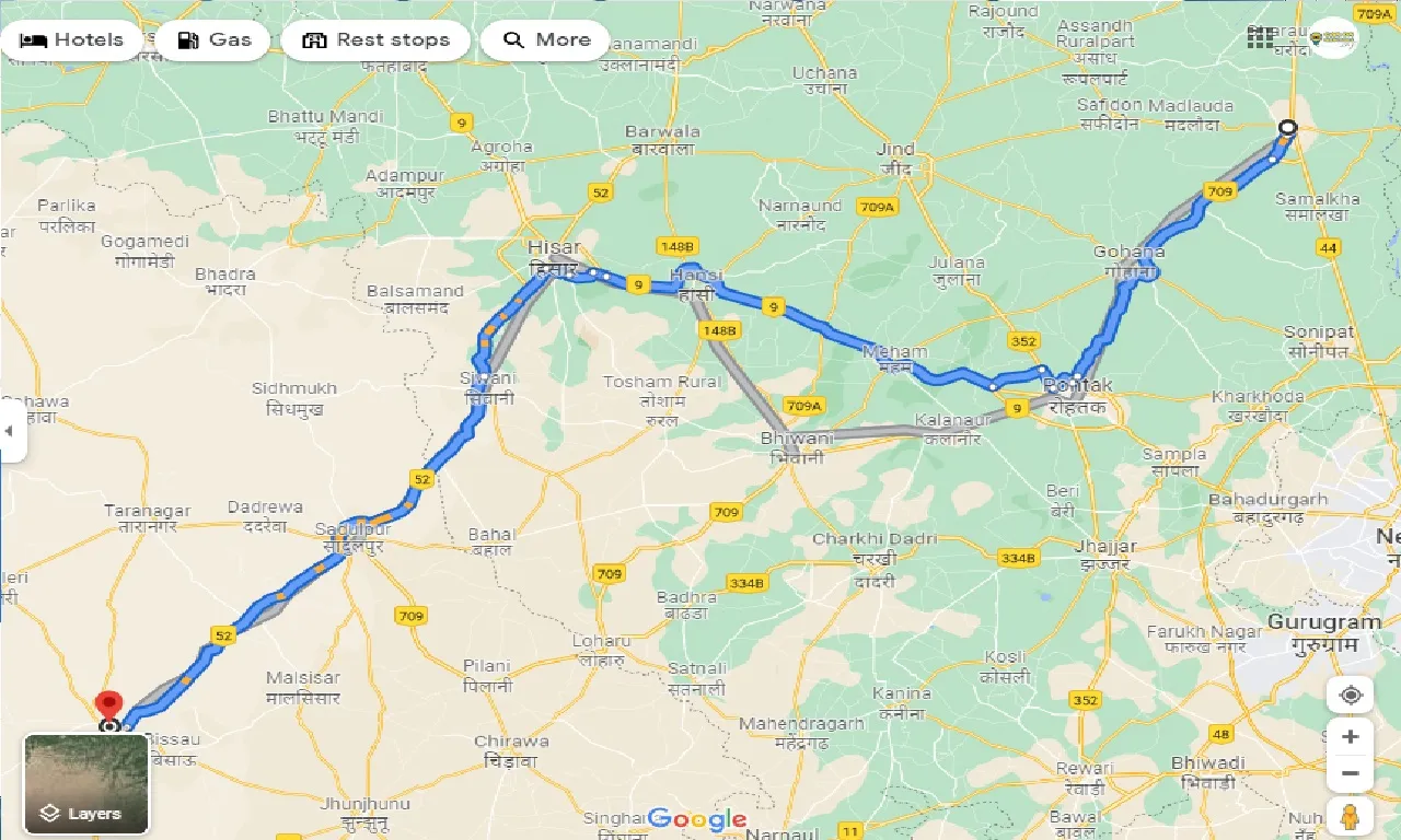 panipat-to-churu-one-way