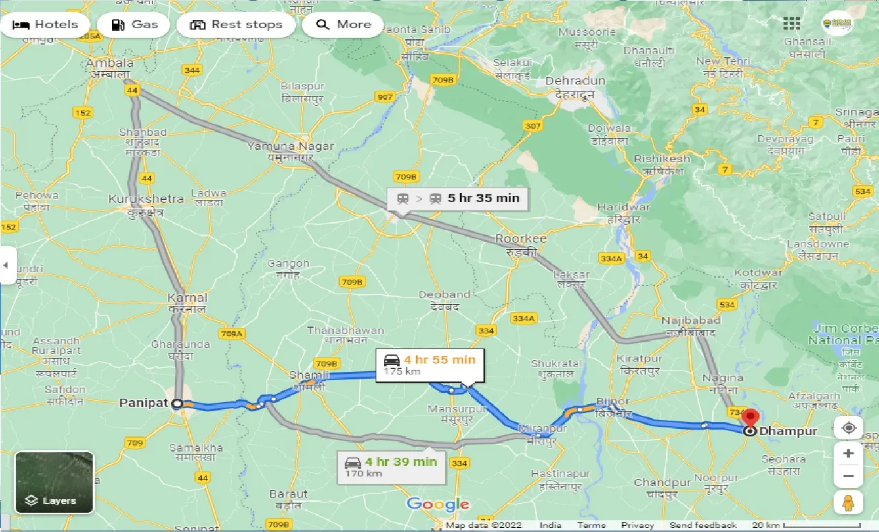 panipat-to-dhampur-one-way