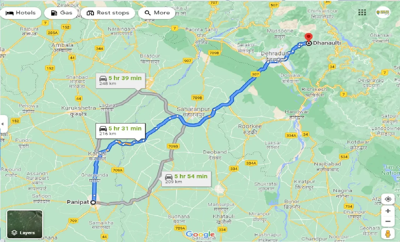 panipat-to-dhanaulti-one-way