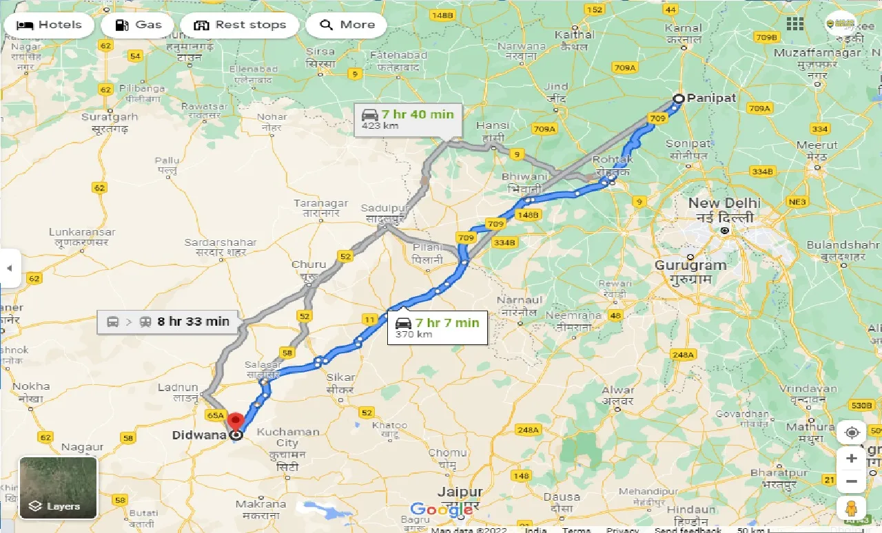 panipat-to-didwana-one-way