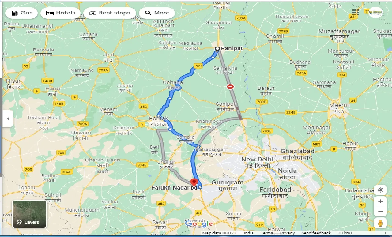 panipat-to-farukh-nagar-one-way