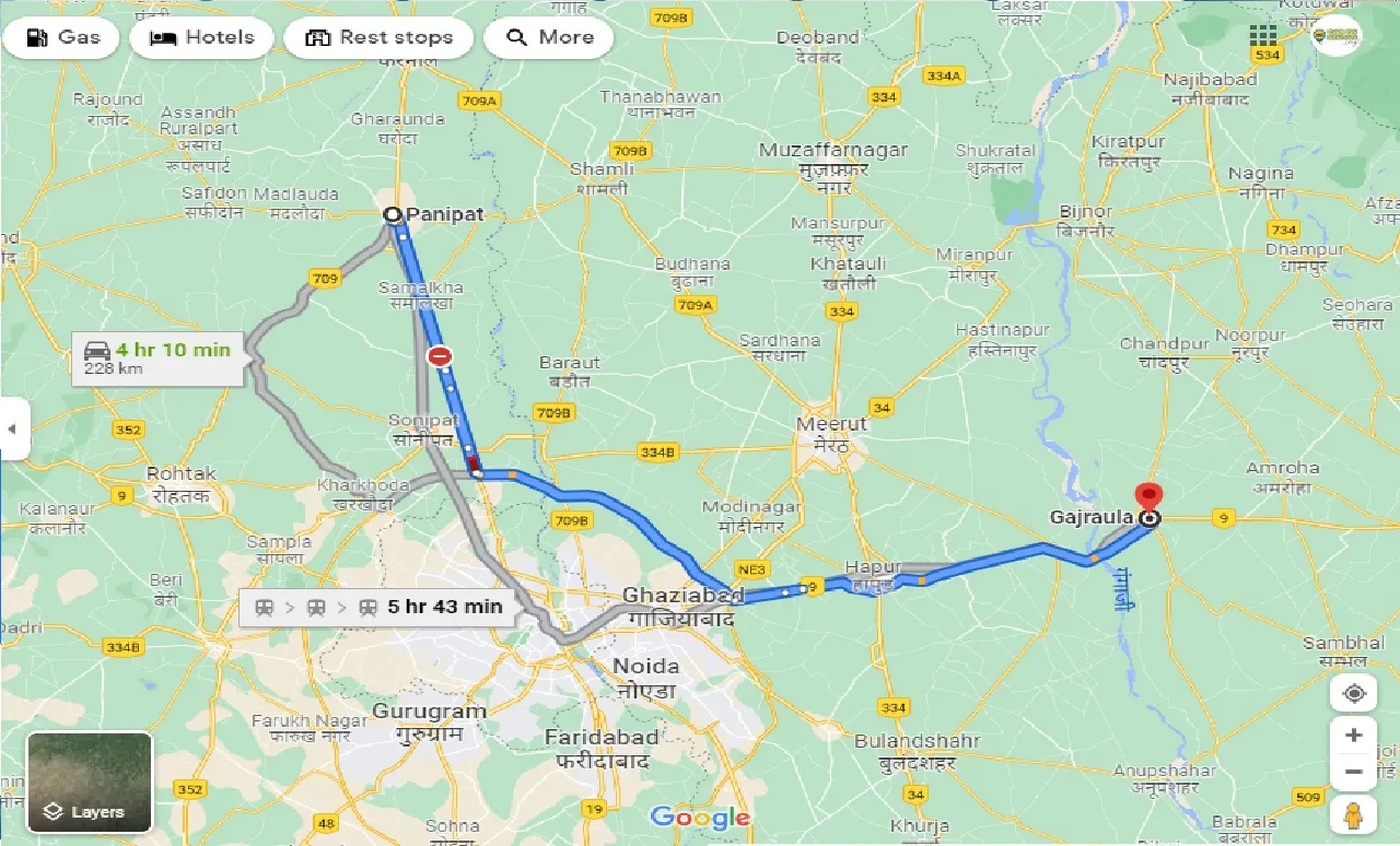 panipat-to-gajraula-one-way
