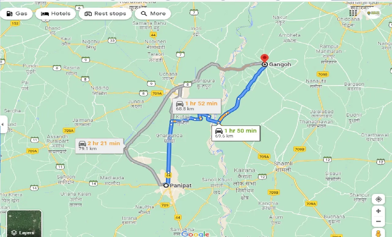 panipat-to-gangoh-one-way