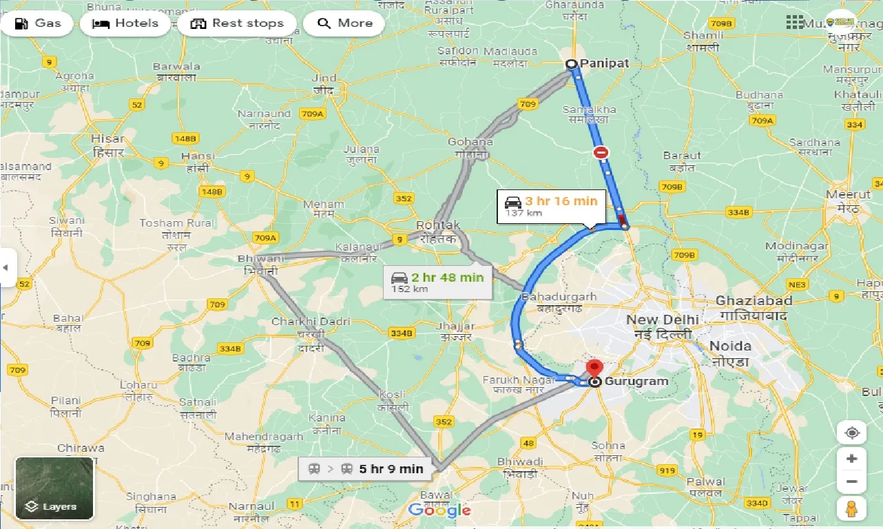 panipat-to-gurugram-one-way