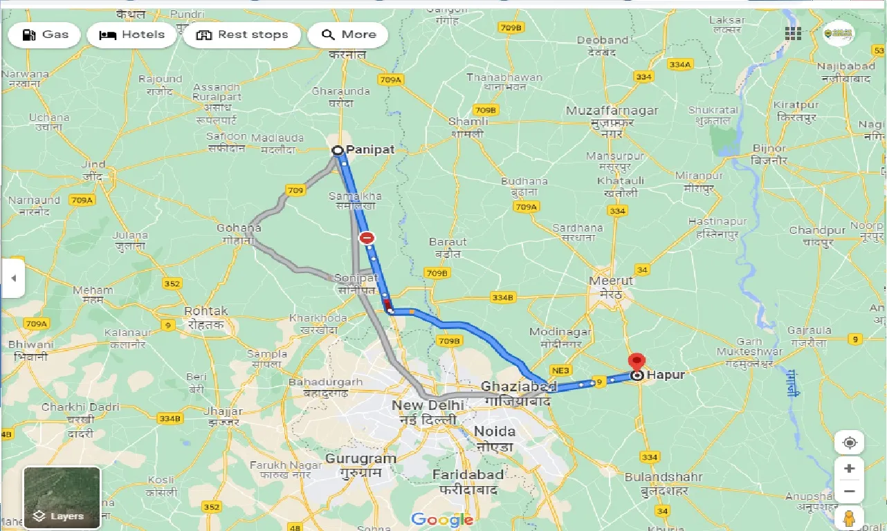 panipat-to-hapur-one-way