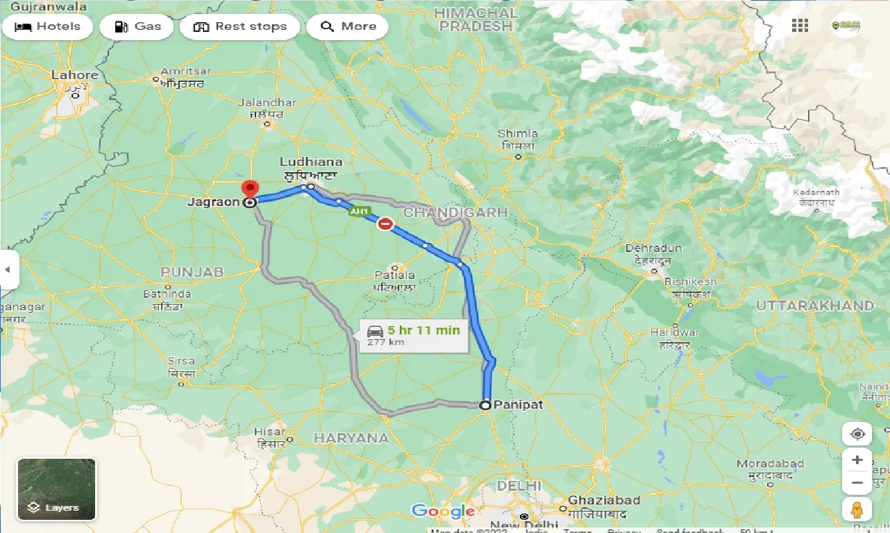 panipat-to-jagraon-one-way