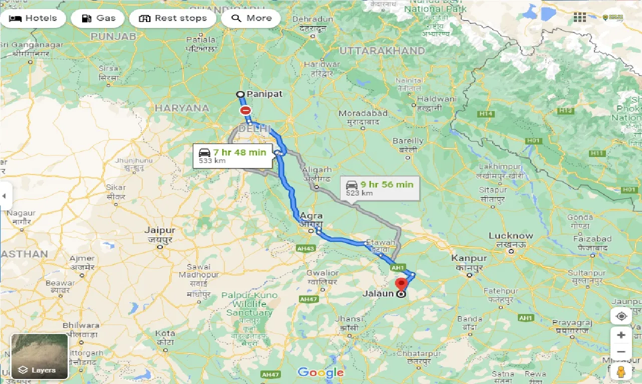 panipat-to-jalaun-one-way